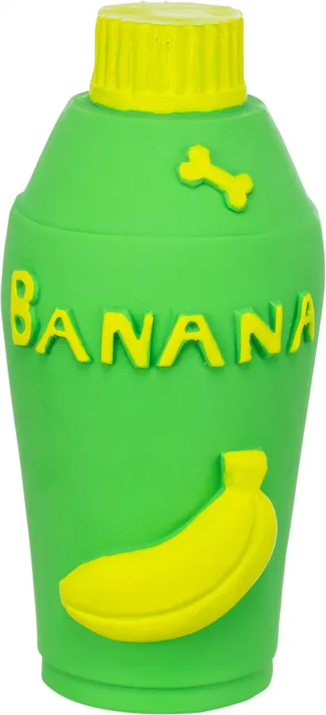 Hundespielzeug Banana-Flasche aus Latex mit Quietscher